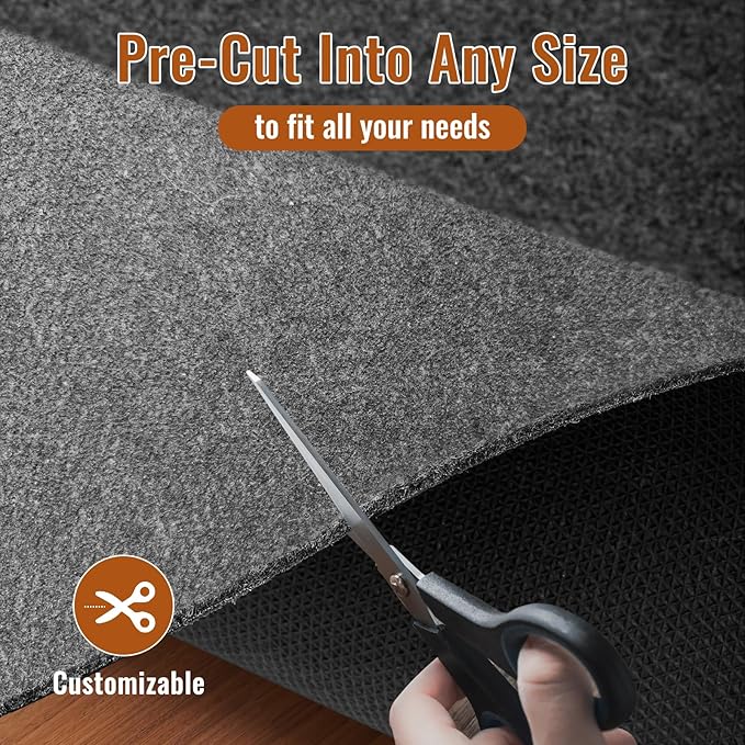 Comfypad - Felt Rug Pad, 5 x 8 Ft Rubber Non-Slip Rug Pad Gripper, Keep Rugs Secure and in Place, Extra Strong Under Carpet Mat Cushion - for All Floors