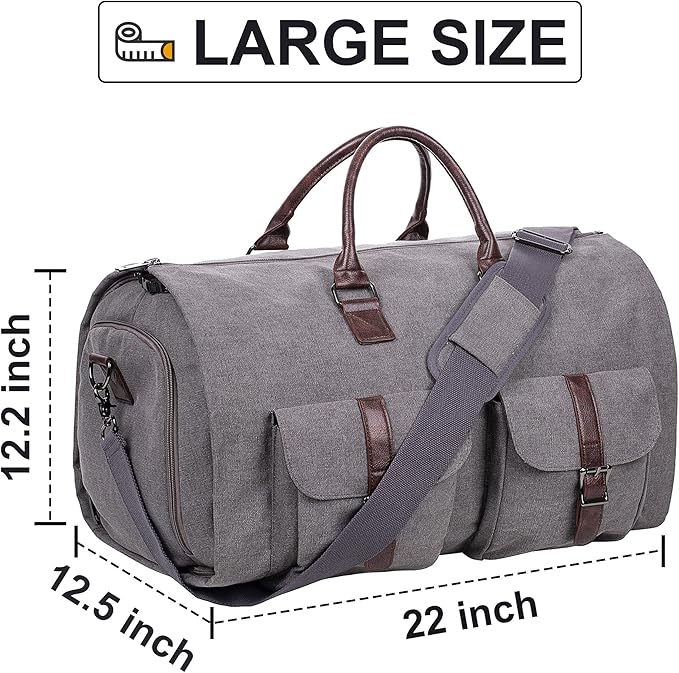seyfocnia Convertible Travel Garment Bag, Carry-on Garment Duffel Bag for Men Women - 2-in-1 Hanging Suitcase Suit Business Travel Bag