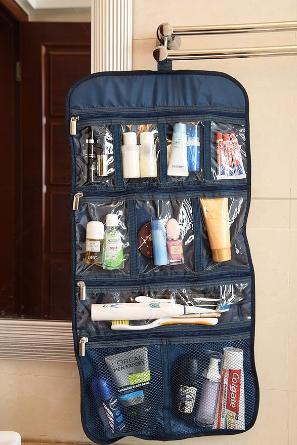 Freegrace Premium Hanging Toiletry Travel Bag - Cosmetic, Jewelry, Toiletry & Accessory Storage Organizer Bag, Large Size, Various Compartments