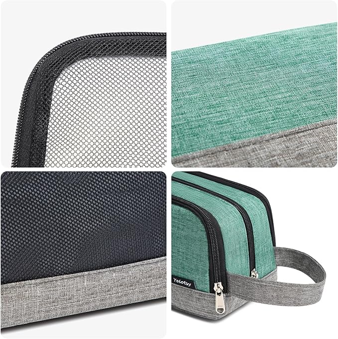 Yeiotsy Men's Travel Toiletry Bag – Color Clash Dopp Kit with Mesh Pockets, Durable Shaving Organizer for Gym, Camping & Weekend Trips