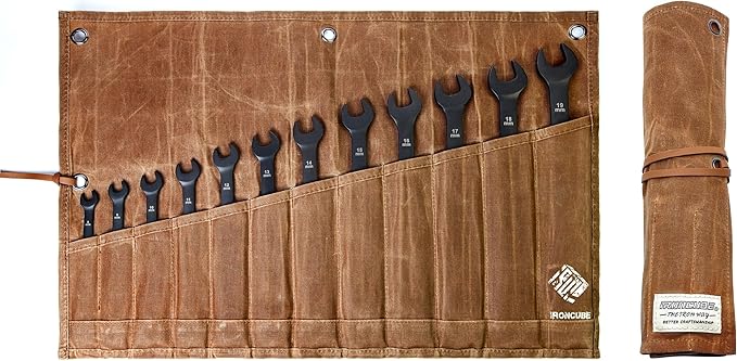 IRONCUBE Tool Pouch, Roll-Up Storage Bag for Hand Tools & Wrenches