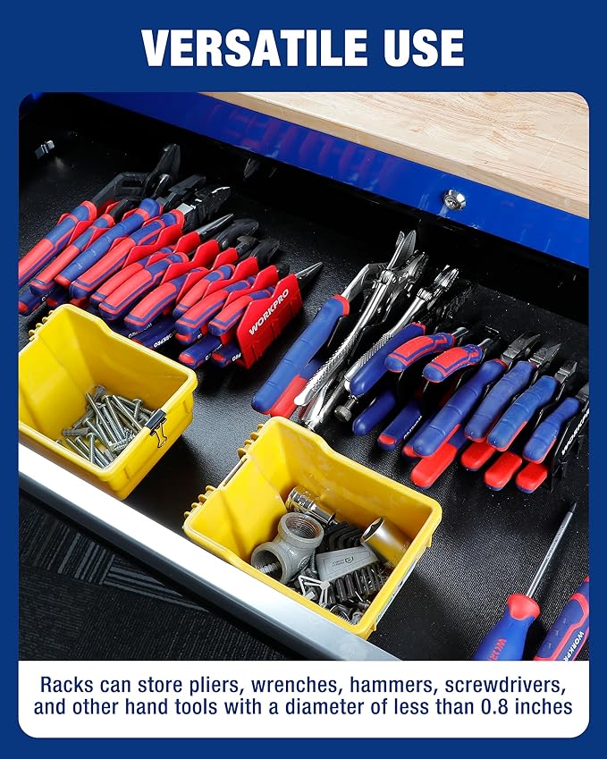 WORKPRO 2-Pack Plier Organizer Rack, Pliers Holder and Cutter Organizers with Non-Slip Rubber Base, 20-Slot Tool Box Organizer, Tool Drawer Organizer, Tool Storage, Plier Rack (Pliers Not Included)