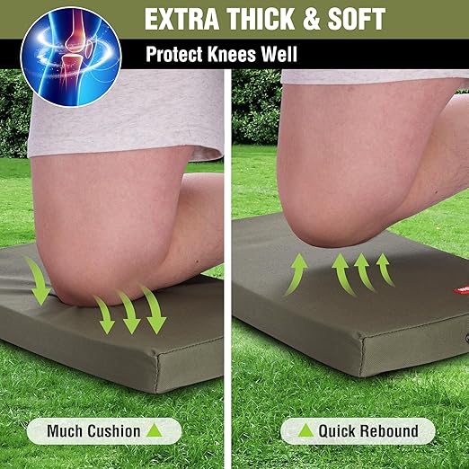 WORKPRO 17" Kneeling Pad with Removable Cover, Soft Pad Cushioning for Knee, Large Foam Kneeler Pad for Gardening, Daily Chores, Workout Supplies, Green