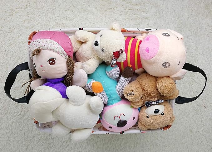 KUNRO Rectang Basketball Football Storage Basket Gift Shelf Basket Storage Bin, Nursery Basket Organizer Box for With Handles for Room Deco (Balls)