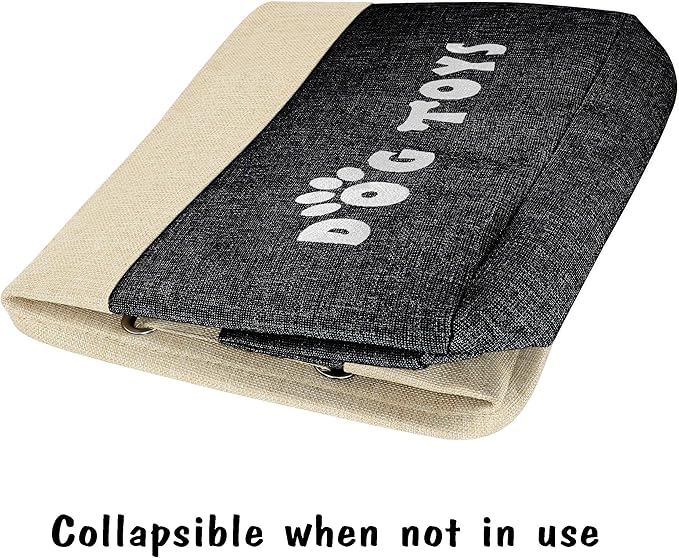 PET ARTIST Large Dog Toy Basket Bin - Rectangular Storage Box Chest Organizer for Dog Toys,Coats,Clothing,Apparel & Accessories & Blanket, Black, 15"x13"x12"