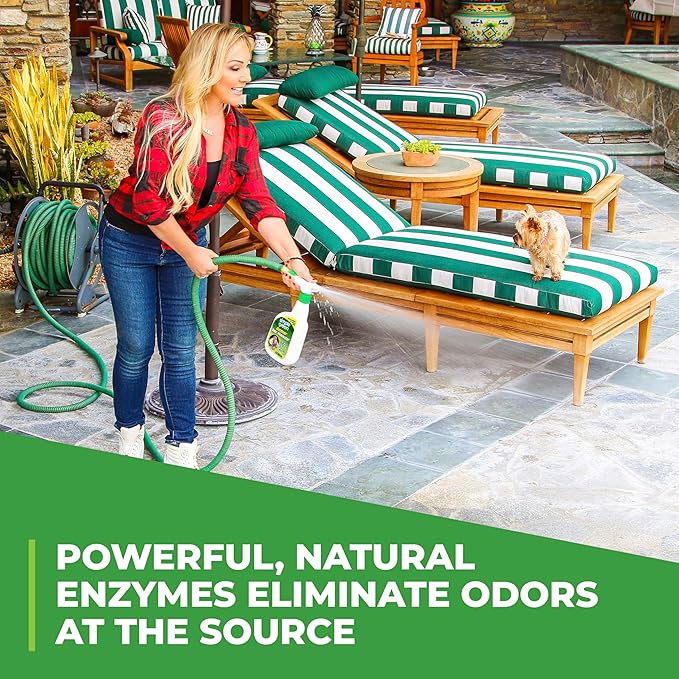 Simple Green Outdoor Odor Eliminator for Pets, Dogs, 1 gallon Refill - Ideal for Artificial Lawns & Patio, Milky White