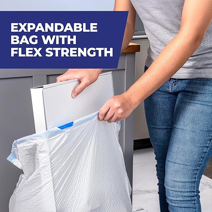 Hefty Ultra Strong 13 Gallon Trash Bags, Tall Kitchen Trash Bags 13 Gallon Size, Drawstring Closure, Continuous Odor Control, White, Clean Burst Scent, 40 Bags