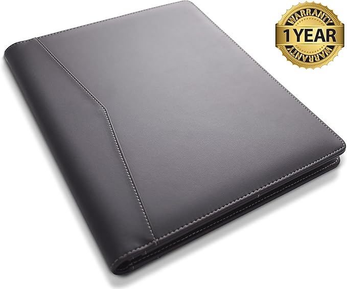 STYLIO Padfolio Folder with Removable Clipboard | Portfolio Organizer | Binder with Storage for Notebook, Notepad | Nursing Clipboard Folio, CNA Accessories for Work | Vegan Leather