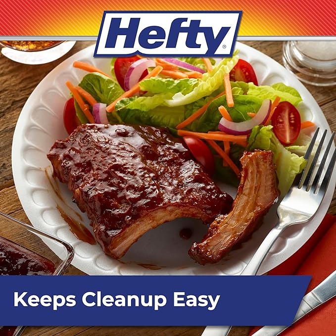 Hefty Everyday 9 Inch Foam Plates,White,45 Count (Pack of 12)