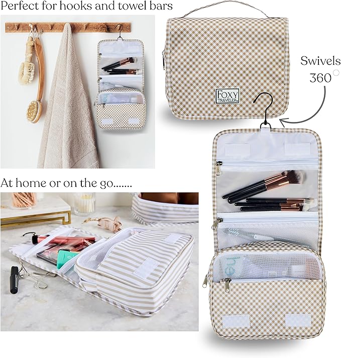 9 Set Packing Cubes - Suitcase Organizer, Cute Packing Cubes, Travel Bags Organizer for Luggage with Hanging Toiletry and Shoe Bag, Travel Essentials for Women, Men and Kids -Gingham