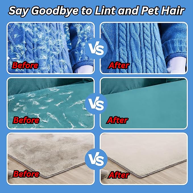 2-Pack Pet Hair Removal Glove for Cats & Dogs, Five-Finger Electrostatic Reusable Gloves for Removing Fur from Couch, Carpet, Clothing & Car Seats