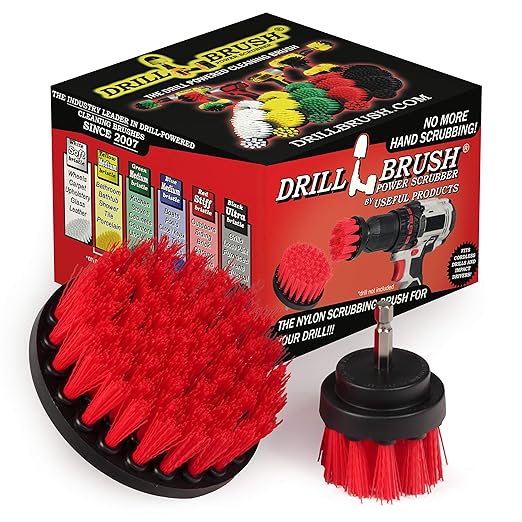 Drill Brush Outdoor Cleaning Attachment - Headstone Cleaning and Restoration - Concrete Stain Remover - Outdoor Garden Scrubber - Porch and Patio Scrubbing Tools - Garden Equipment - Stiff Brush Clean