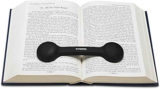 Bookmark/Weight-Page Holder-Holds Books Open and in Place-Black-by Superior Essentials