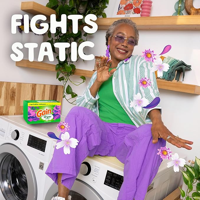 Gain Moonlight Breeze Anti Static Dryer Sheet, For Laundry Wrinkle Care, 240 Count