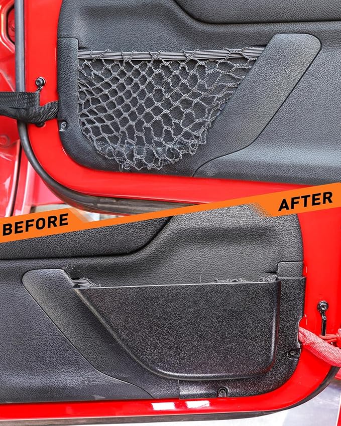 Savadicar DP5 Front Door Storage Pockets Without Cup Holder, Side Insert Box Organizer for 2011-2018 Jeep Wrangler JK JKU 2/4 Door, Interior Expansion Accessories, Black, 2 PCS