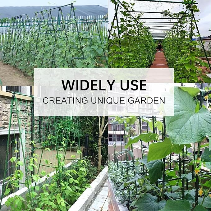 Garden Stakes 57 Inch, Approx 5ft Steel Plant Stakes 25 Pack for Gardening and Farm, 57" Plastic Coated Plant Support for Tomato, Cucumber, Bean, Flower, Potted More Climbing Plants
