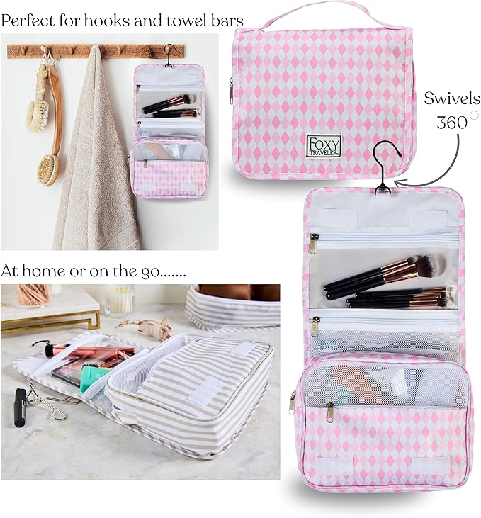 9 Set Packing Cubes - Suitcase Organizer, Cute Packing Cubes, Travel Bags Organizer for Luggage with Hanging Toiletry and Shoe Bag, Travel Essentials for Women, Men and Kids -Pink