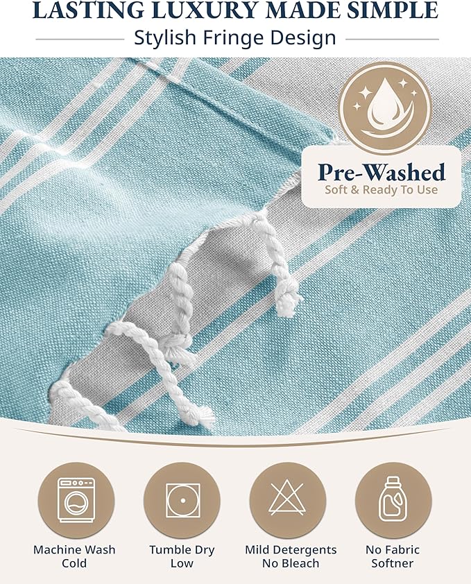 LANE LINEN Oversized Beach Towel - Beach Towels 4 Pack, Pre-Washed Pool Towel, Extra Large Beach Towel, Quick Dry & Sand Free, Lightweight Travel Towel, 39"x71" - Aqua