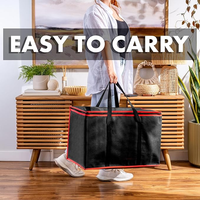 Carrywell Insulated Food Delivery Bags, XXXL Pizza Delivery and Reusable Warming Bag For Catering, Thermal Insulation Tote for Hot and Cold Food, Doordash, Not Made In China