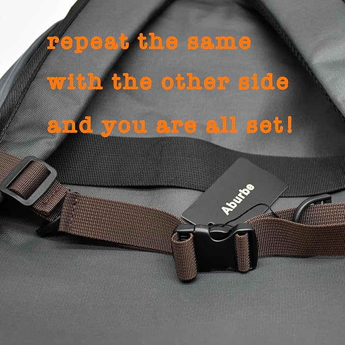 Backpack Chest Strap, Universal Add on Adjustable Sternum Strap, Chest Belt Replacement, with Heavy Duty Quick Release Buckle Clip, for Travel, Hiking, Camping, School(Brown)