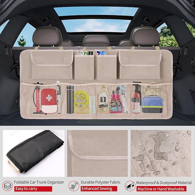 Car Trunk Organizer Storage (Khaki)