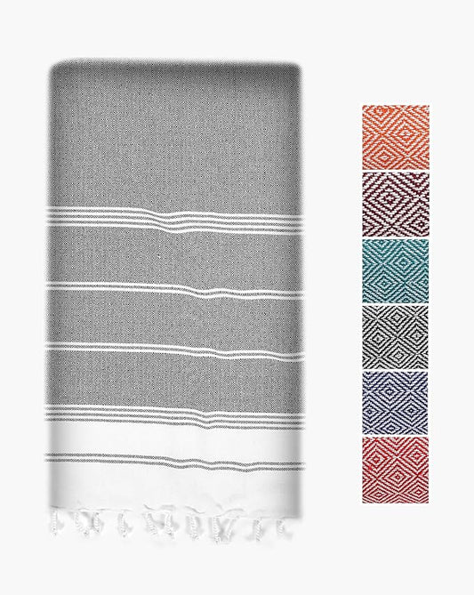 LANE LINEN Beach Towel, Oversized Beach Towel 39"x71", Lightweight Beach Essentials for Women, Large Pool Towel, Absorbent & Quick Dry, Sand Free Beach Towel - Ebony