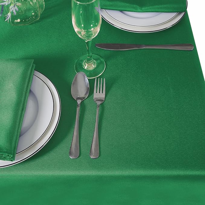 Cupuamon Rectangle Tablecloth 60x120 inch Washable Polyester Fabric Table Cloth for Wedding Party Dining Banquet Decoration（60x120, Emerald）