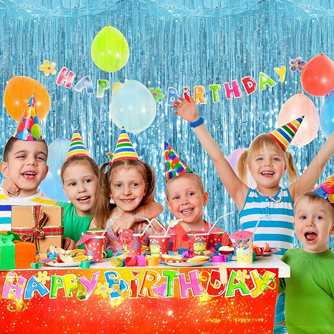 Streamer Party Decorations - 3.28 ft x 6.56 ft Metallic Foil Fringe Curtains Party Streamer Photo Backdrop for Birthday, Wedding, Baby Shower & Holiday Decor