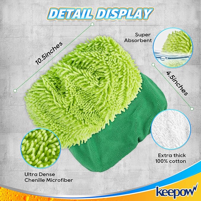10 Pack Reusable Microfiber Mop Pads Washable Wet Pads Compatible with Swiffer Sweeper Refills Pads for Wet & Dry Sweeping Cloths Mop Head Replacement for Household Cleaning