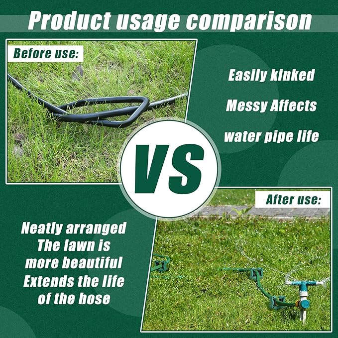 Yaocom 5 Pcs Hose Guide for Garden 10 Inch Rust Proof Metal Garden Spike Roller Reel Lawn Hose Support Spike Stakes Holder for Yard Lawn Plant Protection