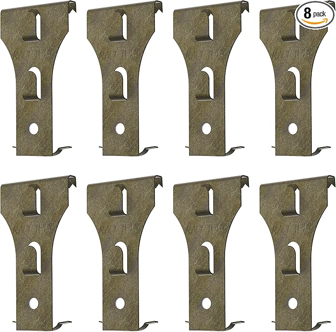 NACETURE Brick Hook Clips (8 Pack) – Designed for 2.25"–2.40" Standard Bricks – Requires ≥1/8" Mortar Recess – No-Drill Metal Brick Hangers for Indoor & Outdoor Décor