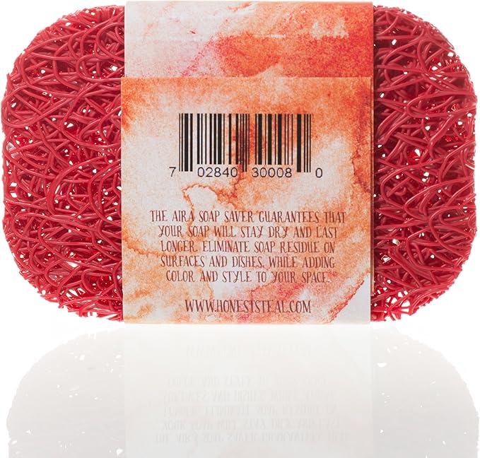 AIRA Soap Red. Recyclable Soap Lift Soap Dish Bathroom Accessory for the Tub, Shower, Counter. Made in the USA