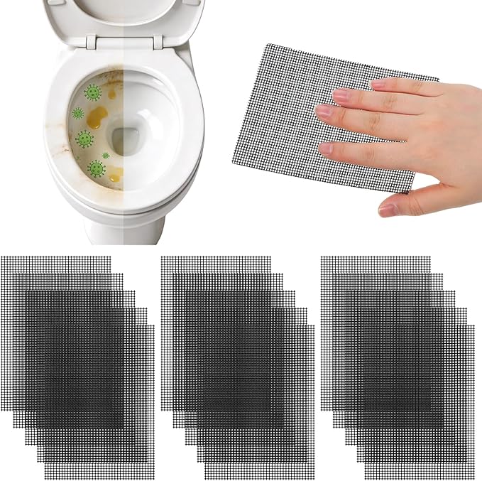 15Pcs Mesh Cleaning Screens for Toilets Flexible Scrubbing Pads Bowl Screens 5.5" x 4" Toilet Ring Remover Mesh Pads for Bowls Griddle Household Stain Calcium Deposits Remove Grills Carbon Rust Scale