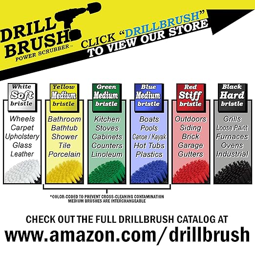 Drill Brush Outdoor Cleaning Attachment - Headstone Cleaning and Restoration - Concrete Stain Remover - Outdoor Garden Scrubber - Porch and Patio Scrubbing Tools - Garden Equipment - Stiff Brush Clean