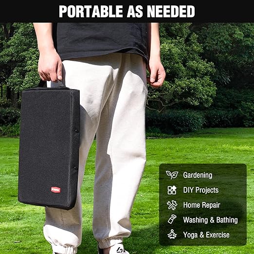 WORKPRO 17" Kneeling Pad with Removable Cover, Soft Pad Cushioning for Knee, Large Foam Kneeler Pad for Gardening, Daily Chores, Workout Supplies, Black