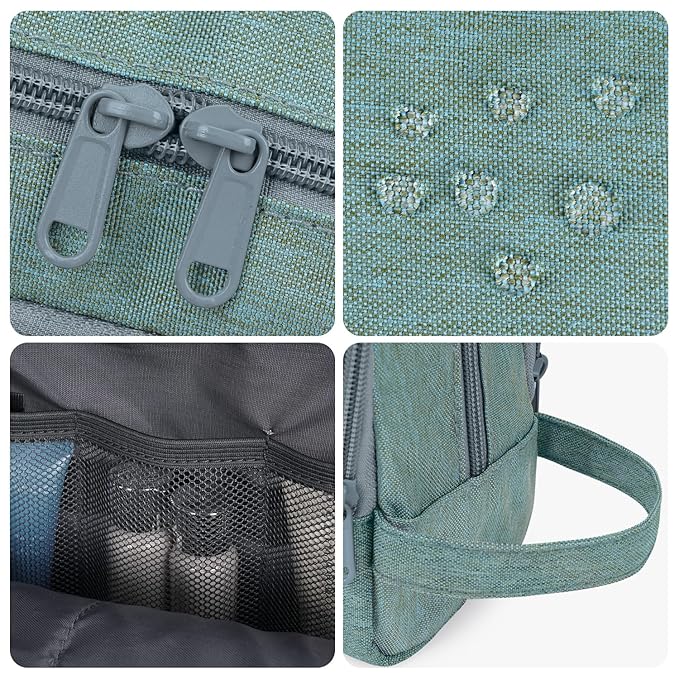 Toiletry Bag for Men, Hanging Dopp Kit, Water-Resistant Shaving Bag, Small Toiletry Bag for Traveling (Turquoise)