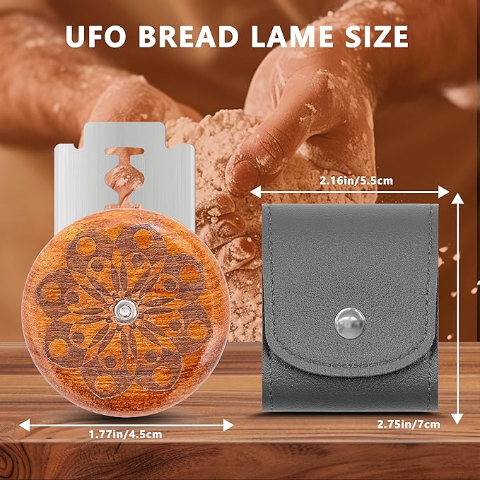 UFO Bread Lame Cutter for Homemade Sourdough,Bread Scorer Tool for Sourdough with 5 Blades and Case,Slashing Tool Bread Cutting Knife for Artisan Bread and Baguette Makers,Ring