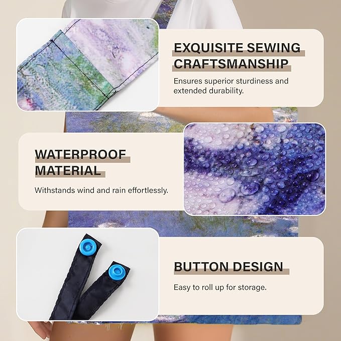 Reusable Grocery Bags, Oil Painting Art Tote Bags With Carry Pouch Waterproof Shopping Bags for Travel Daily Use