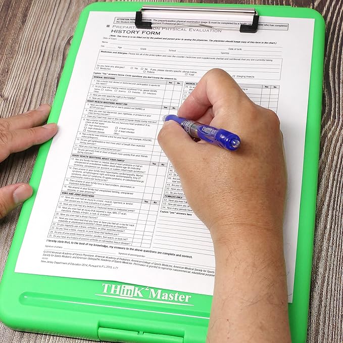 Think2Master Green Plastic Storage Clipboard. | 25% Heavier & 25% Sturdier| Heavy Duty and Won’t Flex or Bend Like Other Brands (Compare The Weight). Storage Compartment Holds 150 Letter Sized Paper.