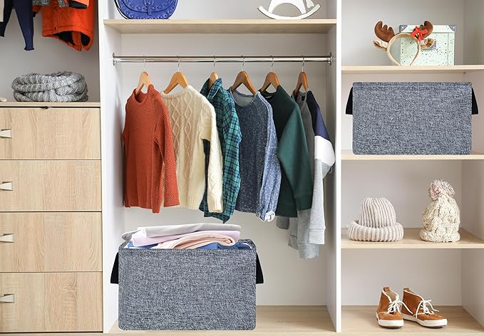 Rec Box Hamper Storage Basket Collapsible Organizer Bin Gift Shelf Baskets for Home and Kitchen Storage