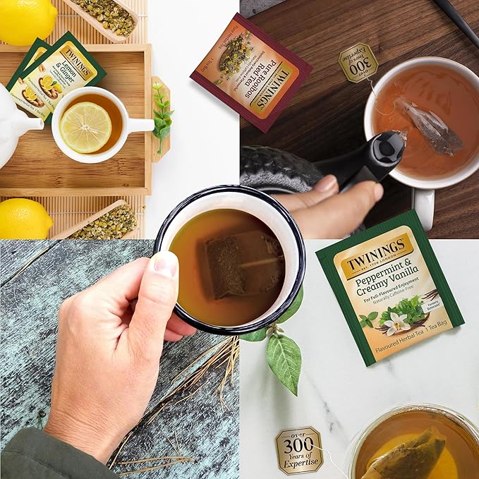Twinings 48 Tea Bags Herbal Variety Pack – 12 Herbal Flavors, Caffeine-Free, Individually Wrapped, Perfect Tea for Any Occasion