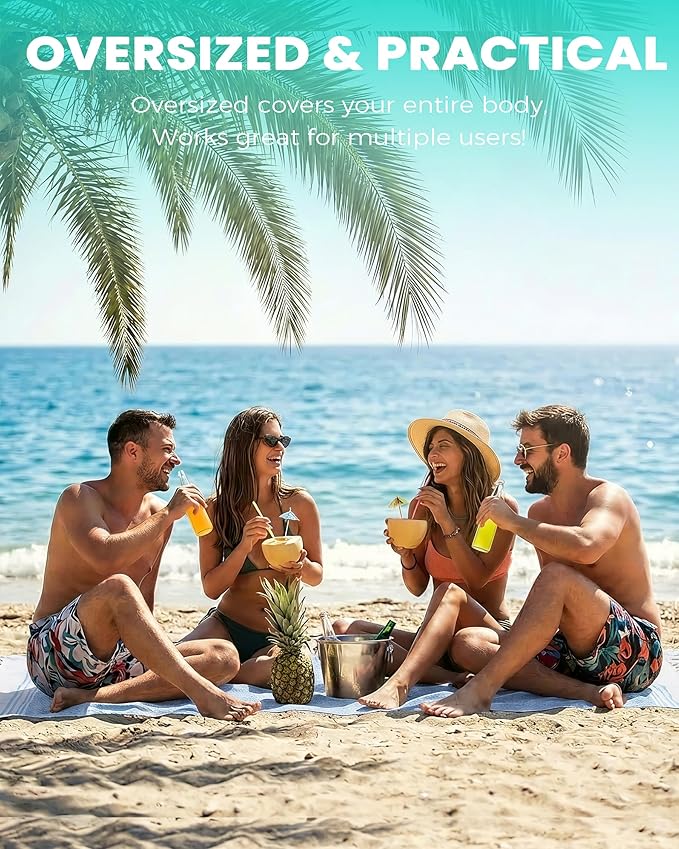 Antfuny Turkish Beach Towels Vacation Essentials Quick Dry Sand Free Soft Absorbent Adult Oversized Bath Pool Swim Long Wide Stripe Towel Sound Cloud Linen Mat Summer Thing Lightweight Thin Blue