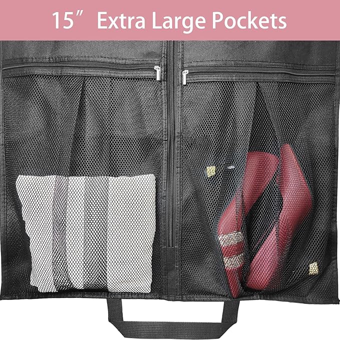 Dress Bags for Gowns Long, 65" Dress Garment Bags for Hanging Clothes, Dress Bags for Closet Storage and Traveling, Foldable Dress Cover