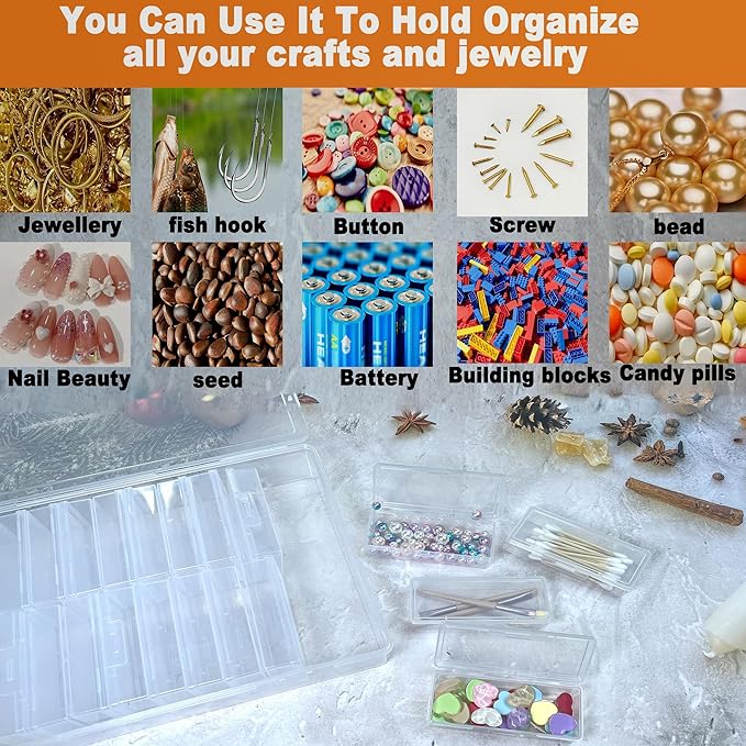 Plastic File Storage Box Bead Organizer- 25PCS Suitable For A4 Paper,Tool Storage,Electronic Parts,Bead Storage,Photo Organizer,Scrapbook,Sewing,Jewelry Making,Diamond Art,Small Parts