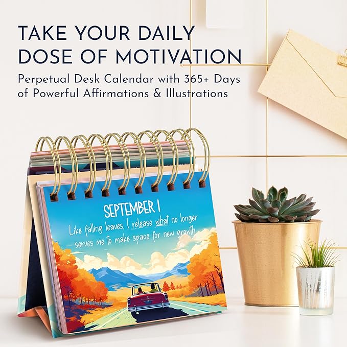 RYVE Daily Affirmation Calendar – Motivational Desk Calendar with Daily Affirmations for Women, Positive, Motivational and Inspirational Gifts, Office Gifts for Women, Office Desk Accessories