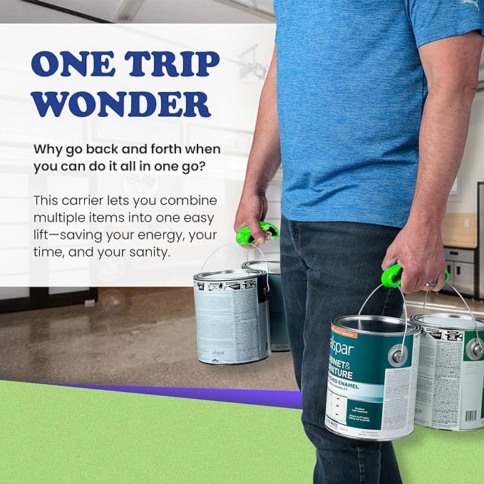 Click & Carry Grocery Bag Holder & Plastic Bag Carrier With Gel Padded Handle - Hands-Free Shopping Assistant for Multiple Bags, Paint Cans & Luggage - 100lb Capacity, As Seen on Shark Tank