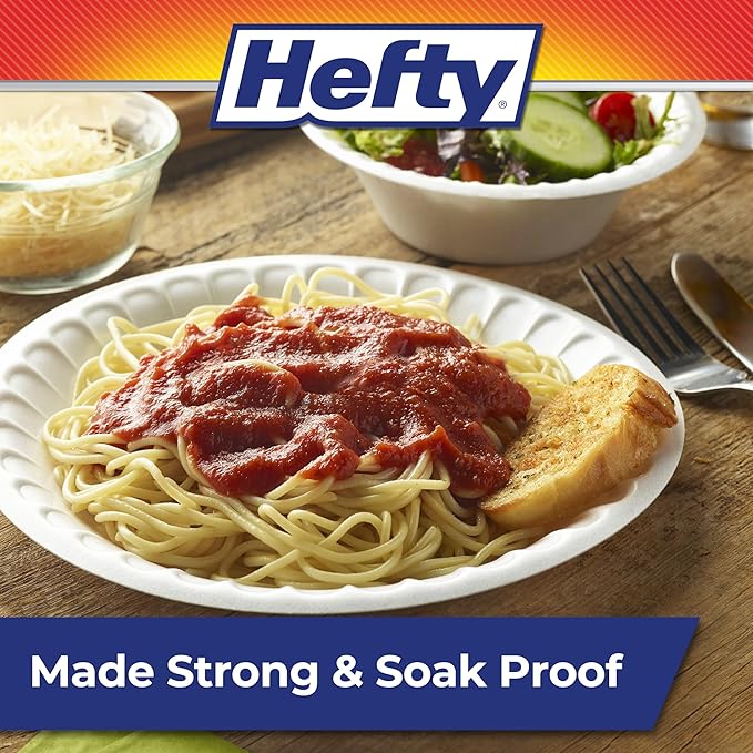 Hefty Everyday 9 Inch Foam Plates,White,45 Count (Pack of 12)