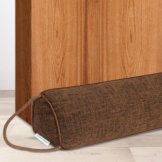 NABOWAN 36" Weighted Under Door Draft Stopper - Triangular Door Draft Blocker with Hook Loops for Easy Install, Save Energy, Home Room Essentials