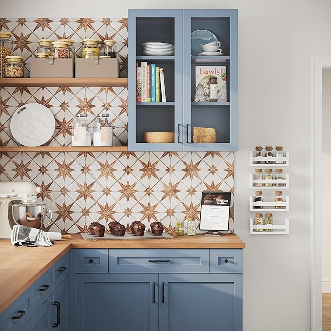 RiverRidge Kids 6pc Folding Storage Bins Set - 10.5”W x 5”H Fabric Boxes with Handles for Closet Organizer & Storage - Taupe Cube Storage Organizer for Toys, Clothes & Crafts - Fits RiverRidge Shelve