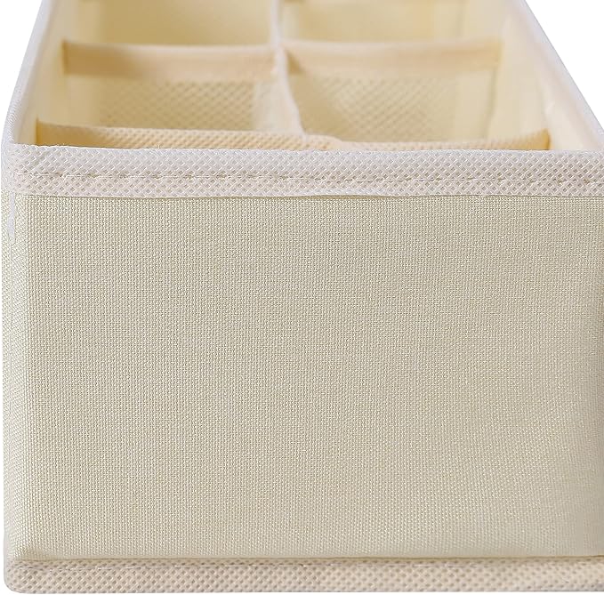 Qozary 3 Pack Sock Underwear Drawer Organizer Dividers, Collapsible Cabinet Closet Storage Boxes for Clothes, Socks, Lingerie, Underwear, Tie, Belt, Baby, Bedroom